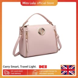 Miss Lulu Women's PU Leather Crossbody Bag - Small Top Handle Shoulder Tote with Gold Hardware, Casual Travel Purse