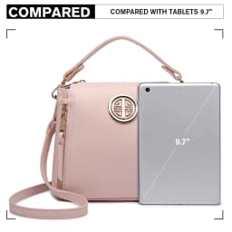 Miss Lulu Women's PU Leather Crossbody Bag - Small Top Handle Shoulder Tote with Gold Hardware, Casual Travel Purse