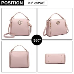 Miss Lulu Women's PU Leather Crossbody Bag - Small Top Handle Shoulder Tote with Gold Hardware, Casual Travel Purse