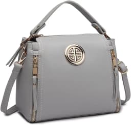Miss Lulu Women's PU Leather Crossbody Bag - Small Top Handle Shoulder Tote with Gold Hardware, Casual Travel Purse