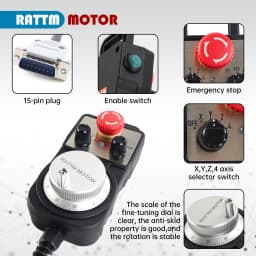 【BR US CZ】 4 Axis CNC Offline Motion Controller DDCS V4.1 + MPG Pendant Handwheel with E-Stop For Lathe Router Machine