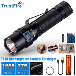 Trustfire T11R Tactical Led Flashlights 18650 High Power Lamp 1800 Lumen Powerful Type C USB Rechargeable Torch Lamp Dual Switch