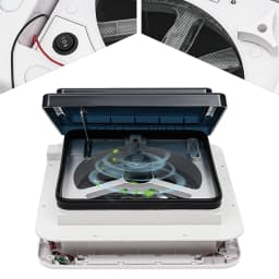 2-in-1 Quiet RV Roof Fan & Light, Reversible 12V Exhaust Vent Window, Waterproof for Van, Trailer, Camper