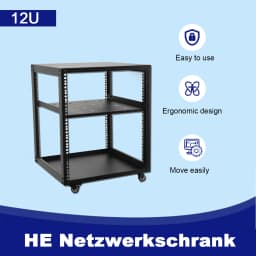 Open Frame Server Rack Floor Standing or Wall Mounted with Adjustable Depth for Microdata Center Office Use