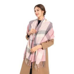 Miss Lulu Women Scarves Winter Long Soft Warm Tartan Check Wraps Wool Spinning Tassel Shawl Stole Scarf Ladies
