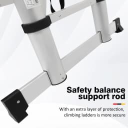 A-Ladder, Straight Telescopic Ladder with Non-Slip Feet, Load Capacity of 330lbs, Foldable, For Home or RV Outdoor Work