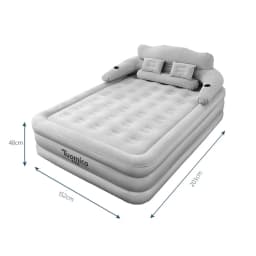 Camping Air Bed with Backrest 2 Persons Inflatable Mattress Camping Folding Home Indoor Outdoor Air Cushion 48cm High Bed