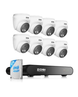 ZOSI 8CH 4MP HD 2.5K PoE Home Security Camera System 8CH 5MP 3K NVR 4MP(1440p) Dome IP Surveillance Cameras Kit Outdoor Indoor