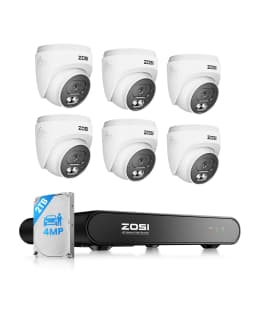 ZOSI 8CH 4MP HD 2.5K PoE Home Security Camera System 8CH 5MP 3K NVR 4MP(1440p) Dome IP Surveillance Cameras Kit Outdoor Indoor