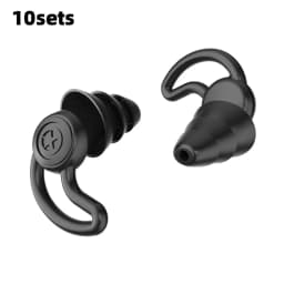 3 Layers Reusable Silicone Earplugs for Swimming, sleeping, learning, Concert, Motorcyclists & More,Mute for Extra Coverag