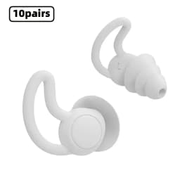 3 Layers Reusable Silicone Earplugs for Swimming, sleeping, learning, Concert, Motorcyclists & More,Mute for Extra Coverag