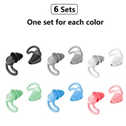 3 Layers Reusable Silicone Earplugs for Swimming, sleeping, learning, Concert, Motorcyclists & More,Mute for Extra Coverag