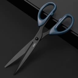 DELI professional office scissors 180/210mm black sharp stainless steel scissors, suitable for papermaking process