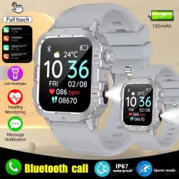 2024 New Military Smart Watch Men Waterproof Outdoor Sports Fitness Tracker Health Monitor 2.19" BT Call Smartwatch HT30