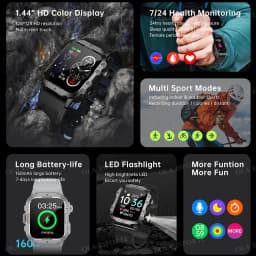 2024 New Military Smart Watch Men Waterproof Outdoor Sports Fitness Tracker Health Monitor 2.19" BT Call Smartwatch HT30