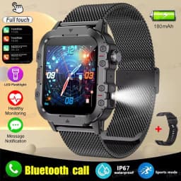 2024 New Military Smart Watch Men Waterproof Outdoor Sports Fitness Tracker Health Monitor 2.19" BT Call Smartwatch HT30