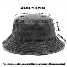 Vintage Washed Bucket Hat Fish Logo Sun Protection Outdoor Casual Hat for Men Women Bucket Hats