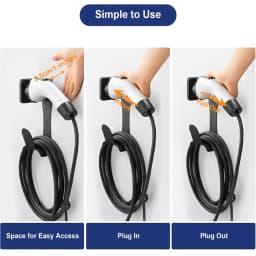 EV Charger Cable Holder Stainless Steel J1772 Charger Holder Wall Mounted Cable Organizer For EV Charging Accessories