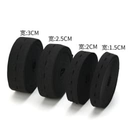 DIY Sewing Accessories 15mm 20mm 25mm 30mm Button Hole Elastic Band White Black Buttonhole Pants Waist Adjustable 1/5meter