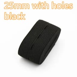 DIY Sewing Accessories 15mm 20mm 25mm 30mm Button Hole Elastic Band White Black Buttonhole Pants Waist Adjustable 1/5meter