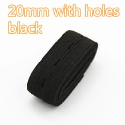 DIY Sewing Accessories 15mm 20mm 25mm 30mm Button Hole Elastic Band White Black Buttonhole Pants Waist Adjustable 1/5meter