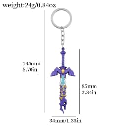 Game The Legend of Keychain Master Sword Metal Model Men Accessories Pendant Fashion Toys Gifts