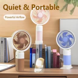Mini Handheld Fan USB Rechargeable Portable Desktop Fan with Base Quiet Operation for Office Student Dorm Travel