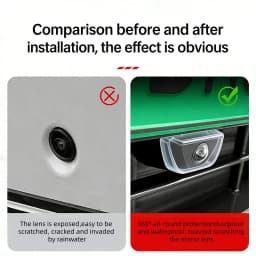Car Camera Lens Transparent Protector Cover Universal Front Bumper Camera 360° All-Round Lens Guard PC Lens Protector Cover Kit