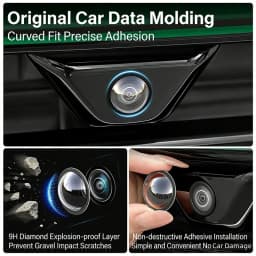Car Camera Lens Transparent Protector Cover Universal Front Bumper Camera 360° All-Round Lens Guard PC Lens Protector Cover Kit