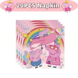 Peppaed Pig Birthday Party Decoration George Page Balloon Cup Plate Banner Girls Party Favor Gift Baby Shower Supplies Accessory