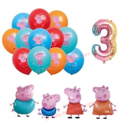 Peppaed Pig Birthday Party Decoration George Page Balloon Cup Plate Banner Girls Party Favor Gift Baby Shower Supplies Accessory