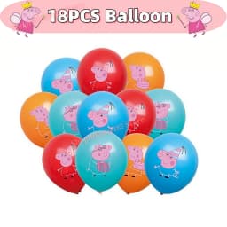 Peppaed Pig Birthday Party Decoration George Page Balloon Cup Plate Banner Girls Party Favor Gift Baby Shower Supplies Accessory
