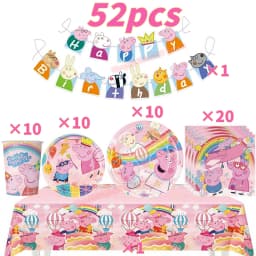 Peppaed Pig Birthday Party Decoration George Page Balloon Cup Plate Banner Girls Party Favor Gift Baby Shower Supplies Accessory