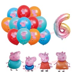 Peppaed Pig Birthday Party Decoration George Page Balloon Cup Plate Banner Girls Party Favor Gift Baby Shower Supplies Accessory