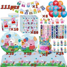 Peppaed Pig Birthday Party Decoration George Page Balloon Cup Plate Banner Girls Party Favor Gift Baby Shower Supplies Accessory