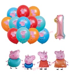 Peppaed Pig Birthday Party Decoration George Page Balloon Cup Plate Banner Girls Party Favor Gift Baby Shower Supplies Accessory