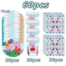 Peppaed Pig Birthday Party Decoration George Page Balloon Cup Plate Banner Girls Party Favor Gift Baby Shower Supplies Accessory