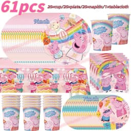 Peppaed Pig Birthday Party Decoration George Page Balloon Cup Plate Banner Girls Party Favor Gift Baby Shower Supplies Accessory