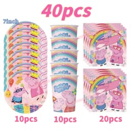 Peppaed Pig Birthday Party Decoration George Page Balloon Cup Plate Banner Girls Party Favor Gift Baby Shower Supplies Accessory