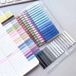 6/12 Packs Gradient Index Sticker with Ruler, Self-Adhesive Page Tabs, Colorful Sticky Notes, Writable Memo Pads for Books,Offic