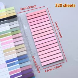6/12 Packs Gradient Index Sticker with Ruler, Self-Adhesive Page Tabs, Colorful Sticky Notes, Writable Memo Pads for Books,Offic