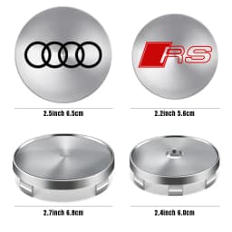 4pcs 56/65mm Car-Wheel Center Hub Stickers 60/68mm Wheel Center Hub Caps For Audi S RS A3 A4 A1 A2 Auto Decoration Accessories