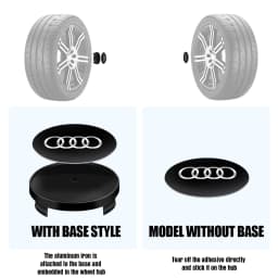 4pcs 56/65mm Car-Wheel Center Hub Stickers 60/68mm Wheel Center Hub Caps For Audi S RS A3 A4 A1 A2 Auto Decoration Accessories