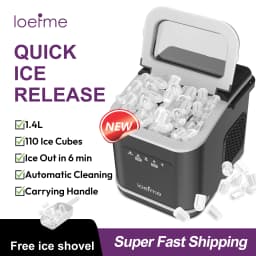 Loefme Electric Ice Maker Professional Ice Cube Maker Portable Automatic Cleaning Bullet Round Ice Block Making Machine Home Bar