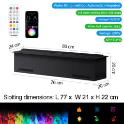 3D Water Electric Fireplace Remote Control APP Mist Fireplace Embedded Realistic Mist Flame Interior Decoration Steam Fireplace
