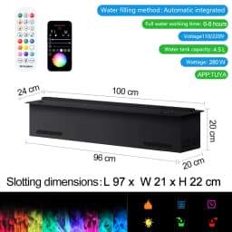 3D Water Electric Fireplace Remote Control APP Mist Fireplace Embedded Realistic Mist Flame Interior Decoration Steam Fireplace