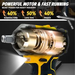 Cordless Impact Wrench Brushless Impact Gun for Dewalt 18V Battery,1/2 inch Electric Impact Driver W/18pcs Accessories Tool Only