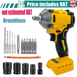 Cordless Impact Wrench Brushless Impact Gun for Dewalt 18V Battery,1/2 inch Electric Impact Driver W/18pcs Accessories Tool Only