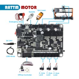 【EU】RATTM 3018 Pro Orange 3-Axis CNC GRBL Control Laser Engraving Cutter with Emergency Stop Switch