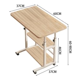【Lifeideas】Double-Layer Office Desk Movable Bedside Computer Lazy Table with Storage Shelf Laptop White Bedroom Desk Lift Tabl